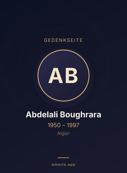 Gedenkportrait von Abdelali Boughrara