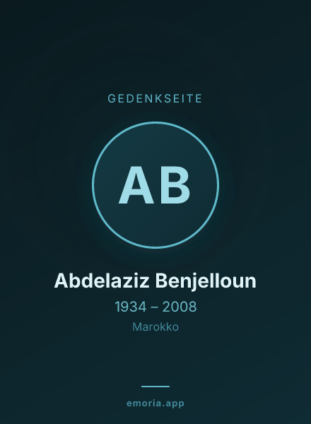 Gedenkportrait von Abdelaziz Benjelloun