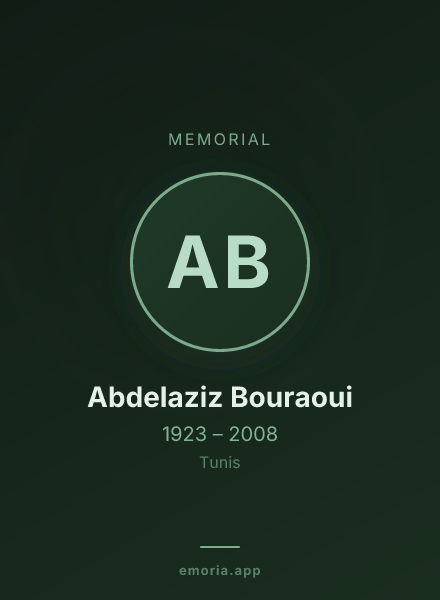 Memorial portrait of Abdelaziz Bouraoui