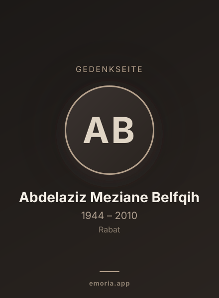 Gedenkportrait von Abdelaziz Meziane Belfqih