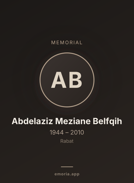 Memorial portrait of Abdelaziz Meziane Belfqih