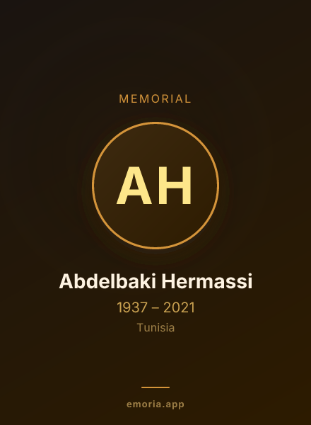 Memorial portrait of Abdelbaki Hermassi