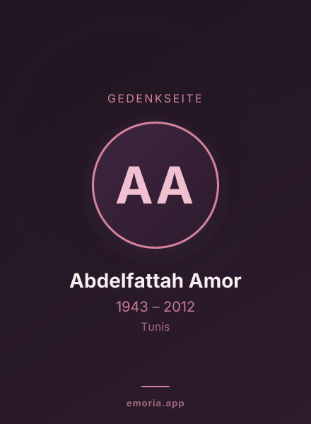 Gedenkportrait von Abdelfattah Amor