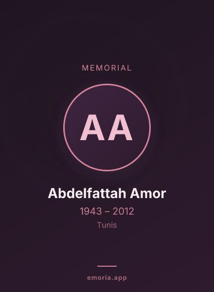 Memorial portrait of Abdelfattah Amor