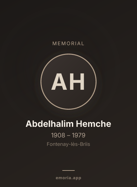 Memorial portrait of Abdelhalim Hemche
