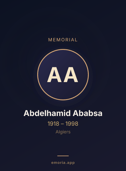 Memorial portrait of Abdelhamid Ababsa