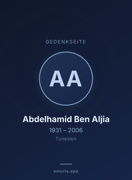 Gedenkportrait von Abdelhamid Ben Aljia
