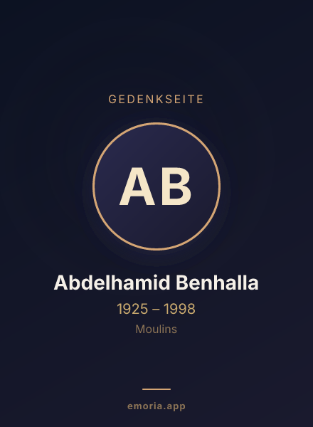 Gedenkportrait von Abdelhamid Benhalla