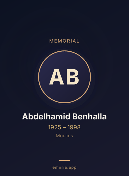 Memorial portrait of Abdelhamid Benhalla