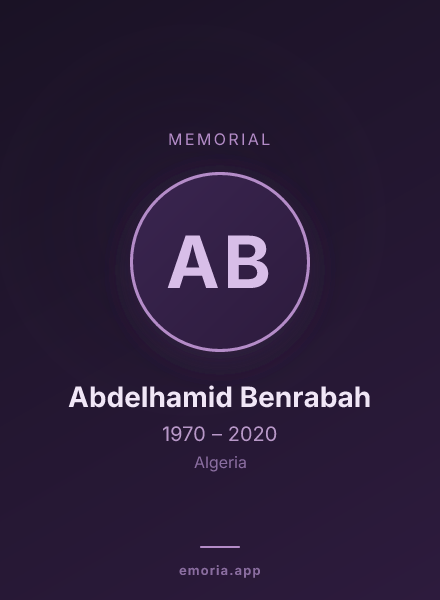Memorial portrait of Abdelhamid Benrabah