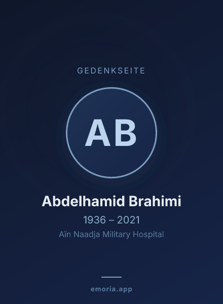 Gedenkportrait von Abdelhamid Brahimi