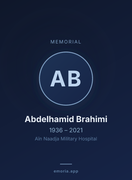 Memorial portrait of Abdelhamid Brahimi