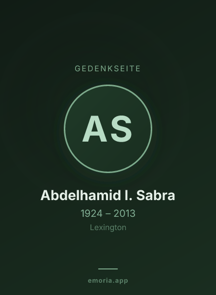Gedenkportrait von Abdelhamid I. Sabra