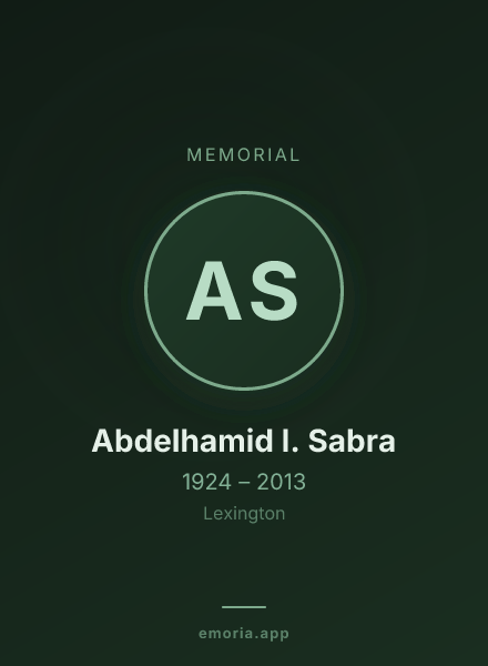 Memorial portrait of Abdelhamid I. Sabra