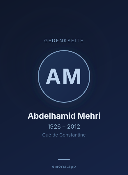 Gedenkportrait von Abdelhamid Mehri