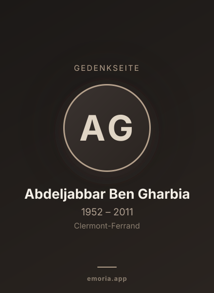 Gedenkportrait von Abdeljabbar Ben Gharbia