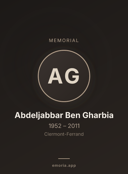 Memorial portrait of Abdeljabbar Ben Gharbia