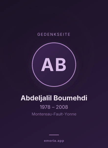 Gedenkportrait von Abdeljalil Boumehdi