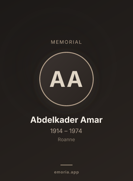 Memorial portrait of Abdelkader Amar