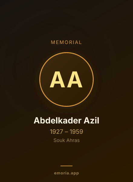 Memorial portrait of Abdelkader Azil