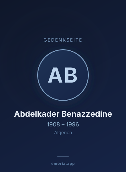 Gedenkportrait von Abdelkader Benazzedine