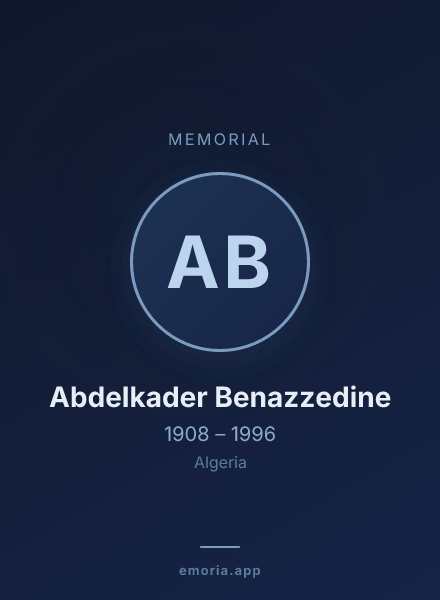 Memorial portrait of Abdelkader Benazzedine