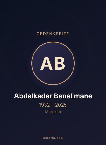Gedenkportrait von Abdelkader Benslimane