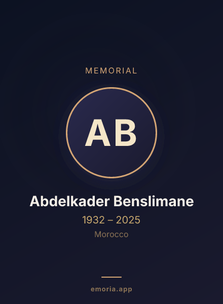 Memorial portrait of Abdelkader Benslimane