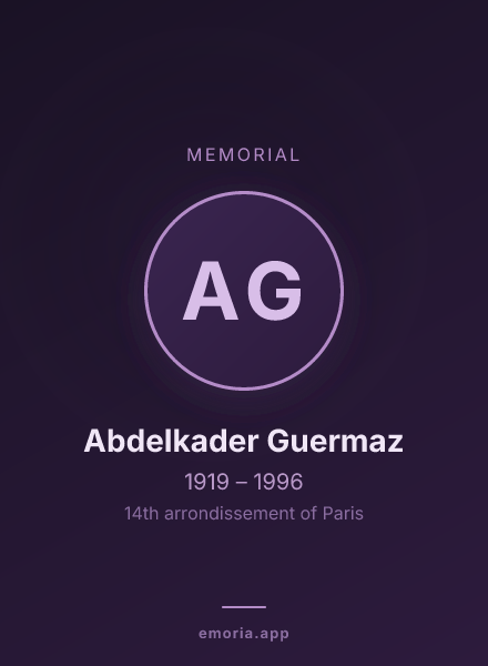 Memorial portrait of Abdelkader Guermaz