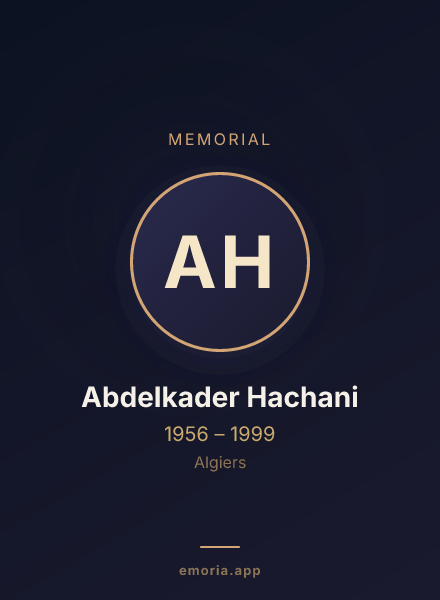 Memorial portrait of Abdelkader Hachani