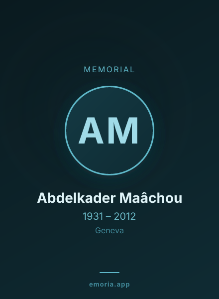 Memorial portrait of Abdelkader Maâchou