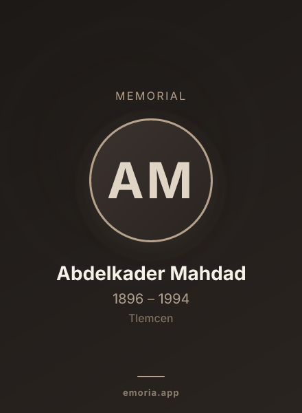 Memorial portrait of Abdelkader Mahdad