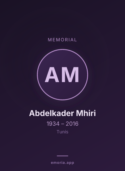Memorial portrait of Abdelkader Mhiri