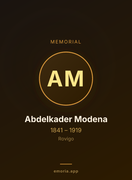 Memorial portrait of Abdelkader Modena