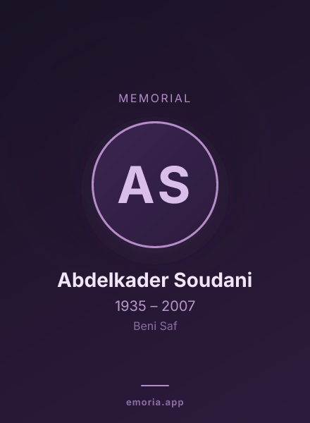 Memorial portrait of Abdelkader Soudani