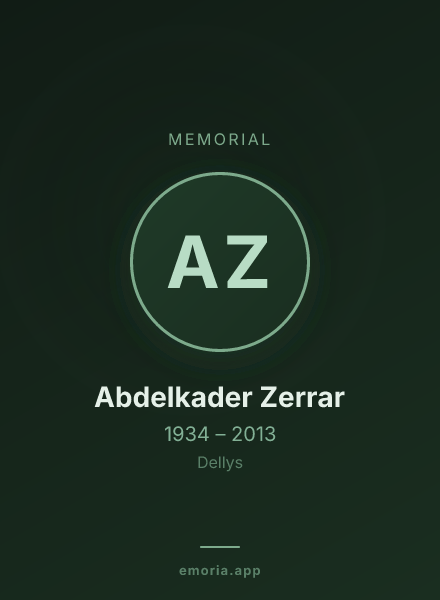 Memorial portrait of Abdelkader Zerrar