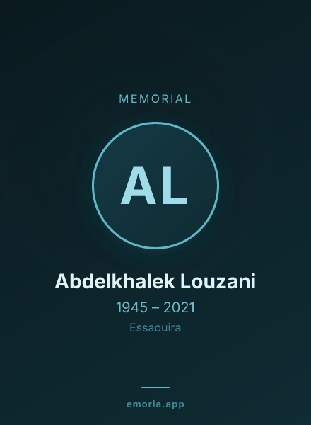 Memorial portrait of Abdelkhalek Louzani