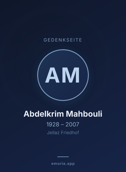 Gedenkportrait von Abdelkrim Mahbouli