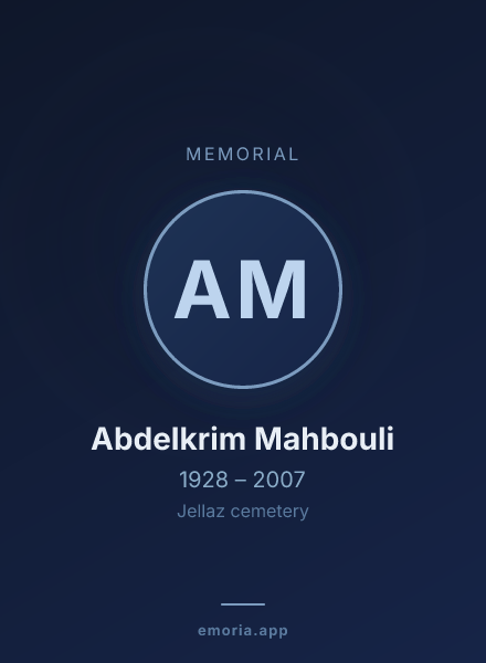 Memorial portrait of Abdelkrim Mahbouli