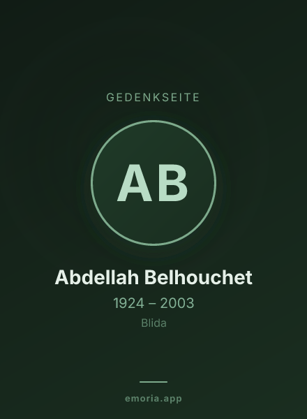 Gedenkportrait von Abdellah Belhouchet