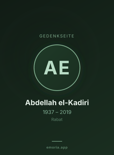 Gedenkportrait von Abdellah el-Kadiri