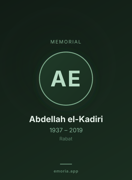 Memorial portrait of Abdellah el-Kadiri