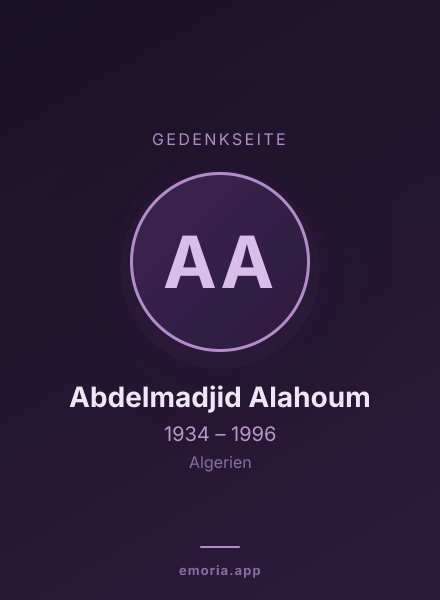 Gedenkportrait von Abdelmadjid Alahoum