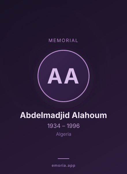 Memorial portrait of Abdelmadjid Alahoum