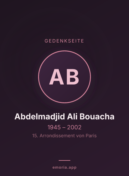 Gedenkportrait von Abdelmadjid Ali Bouacha