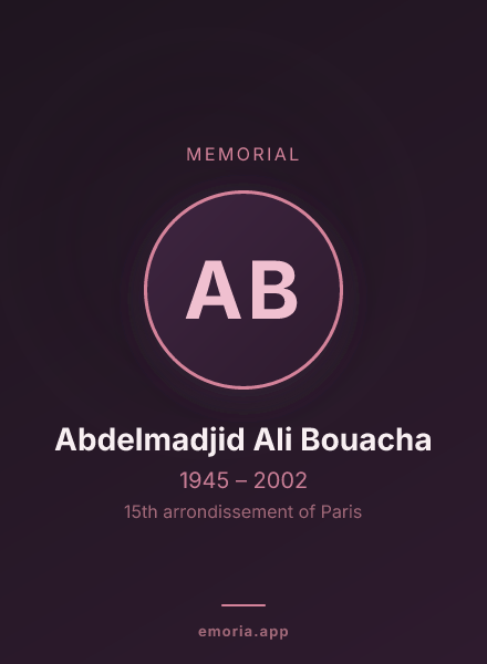 Memorial portrait of Abdelmadjid Ali Bouacha