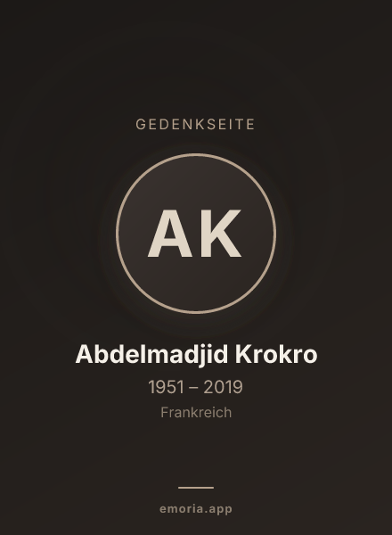 Gedenkportrait von Abdelmadjid Krokro