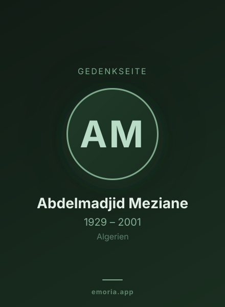 Gedenkportrait von Abdelmadjid Meziane