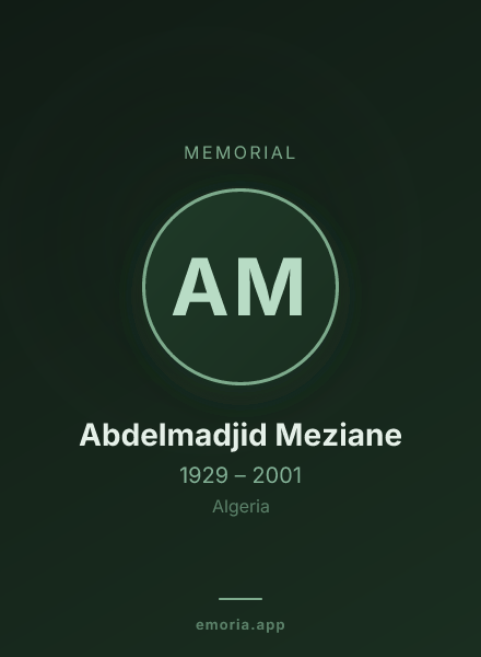 Memorial portrait of Abdelmadjid Meziane