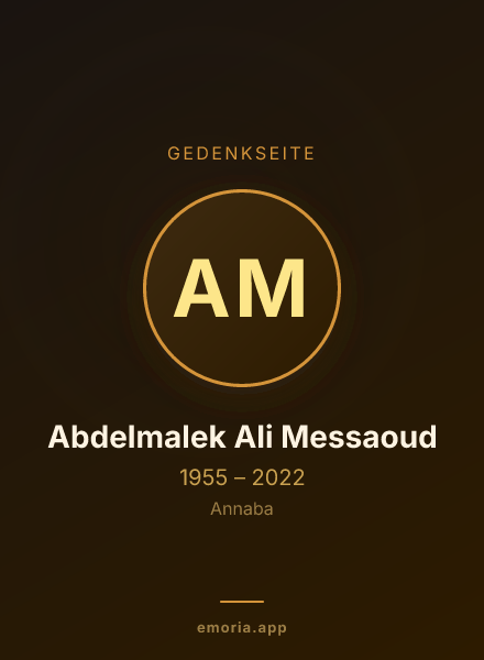Gedenkportrait von Abdelmalek Ali Messaoud